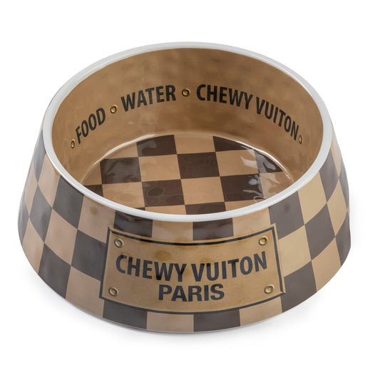 Haute Diggity Dog Checker Chewy Vuitton Bowl Small